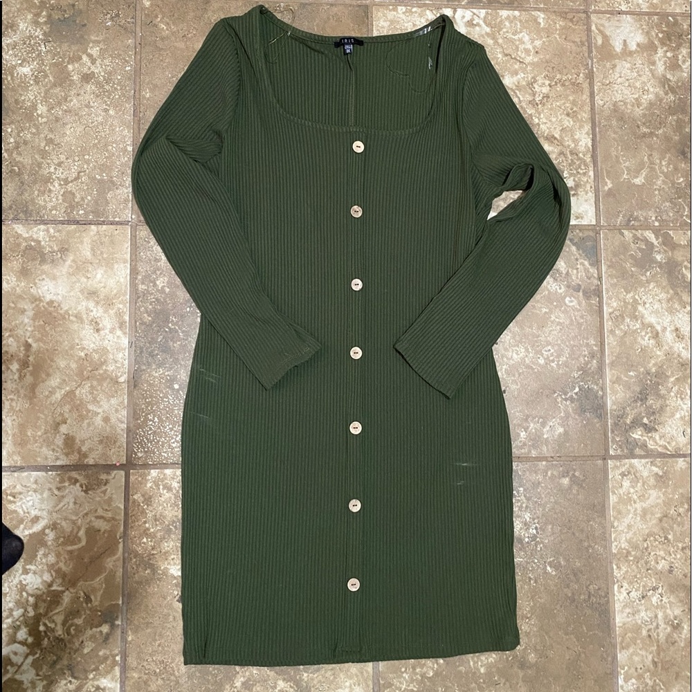 Plus size Iris Olive Green Dress size 3xl